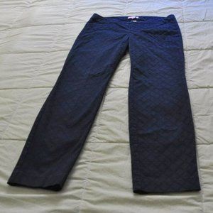 Lilly Pulitzer Pants Women’s 2 Blue Straight Leg Casual Textured Minzer Jacquard